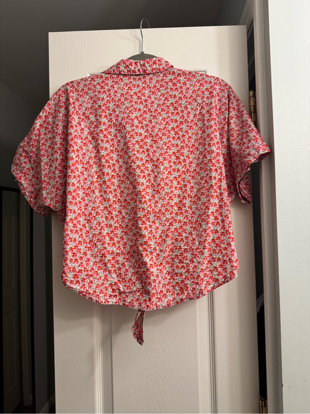 FRNCH Floral Tie-Front Button Shirt - Picture 3 of 4